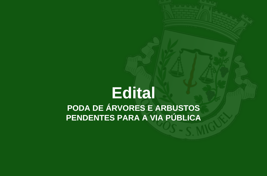 PODA DE &Aacute;RVORES E ARBUSTOS PENDENTES PARA A VIA P&Uacute;BLICA